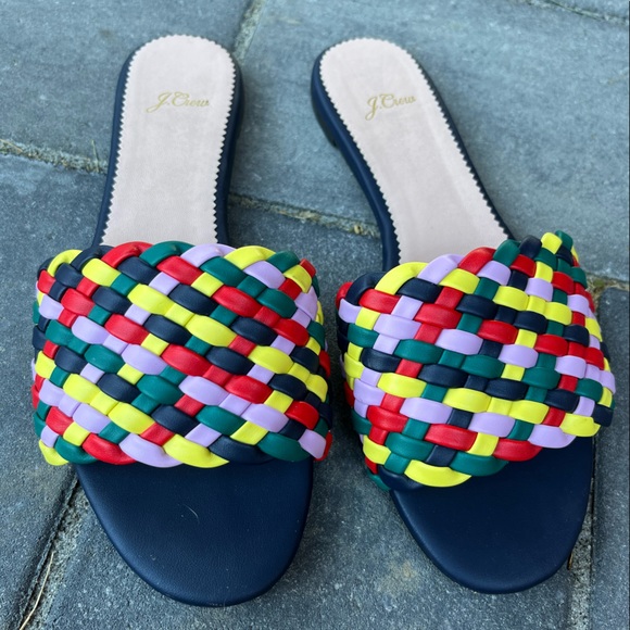 J.CREW Cora slide sandals in rainbow check - SIZE 6 - Picture 3 of 10